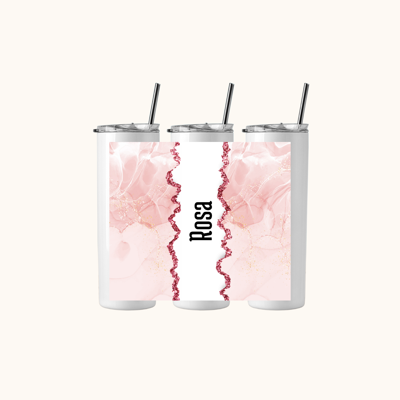 Drinkbeker met tekst - Pink