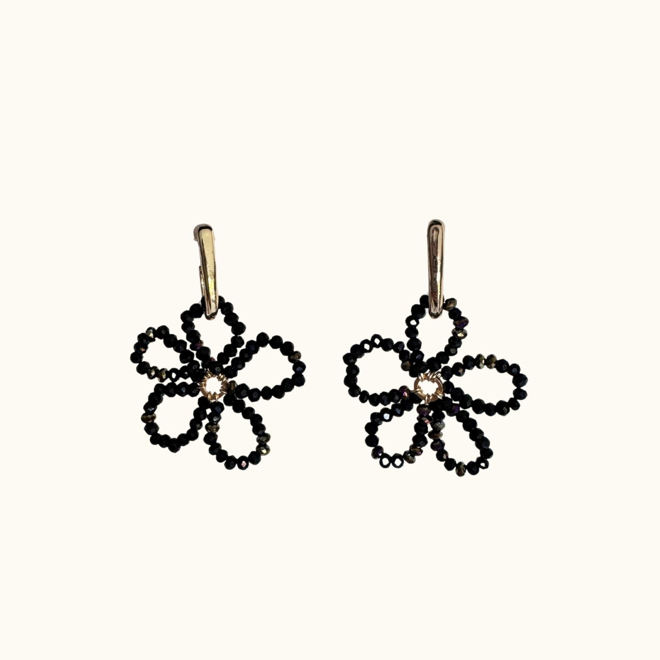 Oorbellen - Black Flower