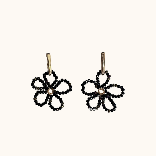 Oorbellen - Black Flower